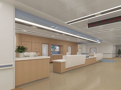 现代医院护士站3d模型3d模型