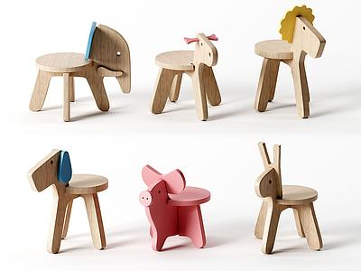 北欧儿童椅3d模型3d模型