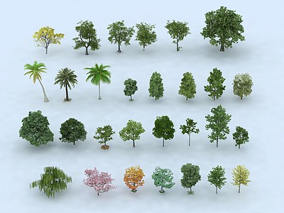树木组合3d模型3d模型