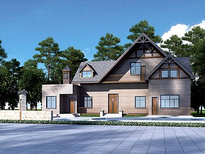 北欧木质别墅3d模型