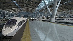 简欧车站高铁站北京站模型