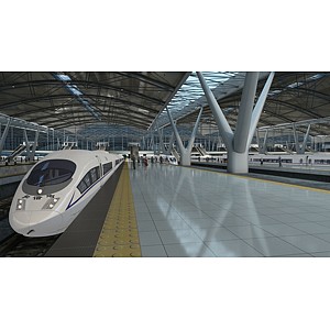 简欧车站高铁站北京站3d模型