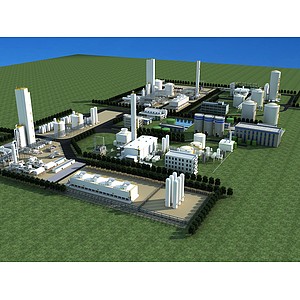 现代工厂厂房工业园化工厂3d模型