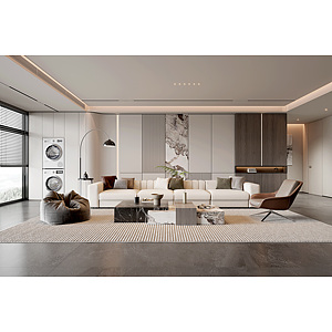 现代家居客厅现代客厅3d模型