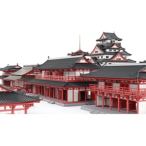 日式古建筑3d模型
