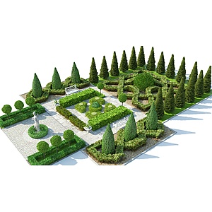 欧式园林园林景观园林灌木3d模型