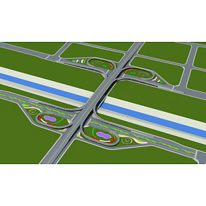 现代立交桥现代道路3d模型