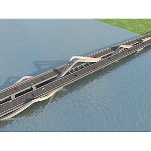 现代大桥创意大桥三车道3d模型