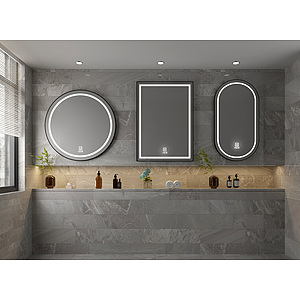 现代卫浴镜子组合3d模型
