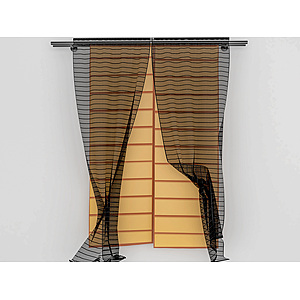 日式窗帘3d模型