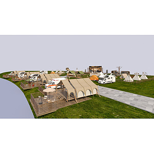 滨水露营3d模型