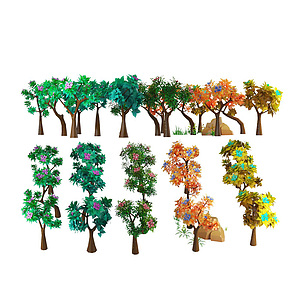 卡通植物绿植大树3d模型