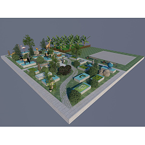现代公园景观3d模型