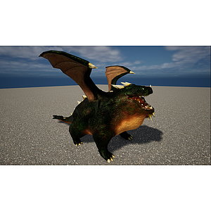 凶猛怪兽动物喷火龙3d模型