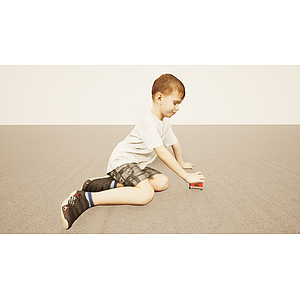 地板玩车玩具欧洲小男孩3d模型