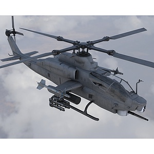 武装直升机带内饰驾驶舱3d模型