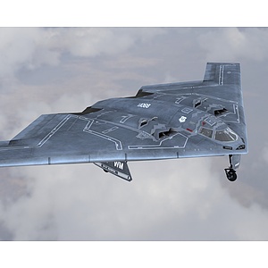 低可侦测性飞翼式轰炸机3d模型