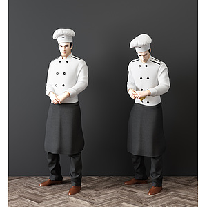 男人厨师人物3d模型