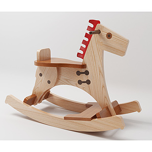 儿童木质玩具木马3d模型