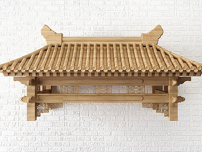 新中式門頭屋檐模型3d模型
