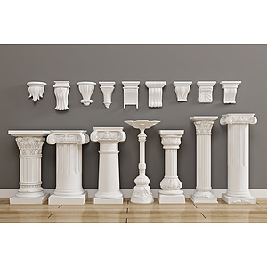 欧式石膏罗马柱构件雕刻3d模型