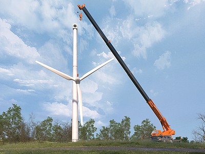风力发电安装场景3d模型3d模型