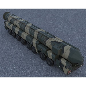军事装备洲际导弹车发射车3d模型