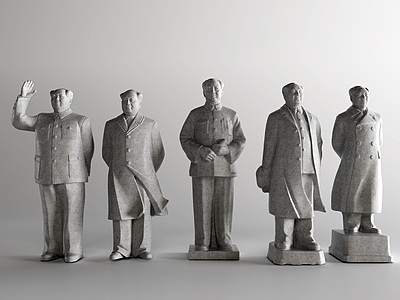 中式毛主席雕塑模型3d模型