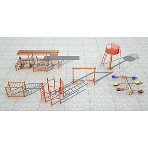 现代儿童游乐设施3d模型