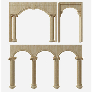 欧式门洞罗马柱组合3d模型