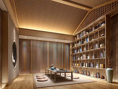 日式禅修室茶室模型3d模型