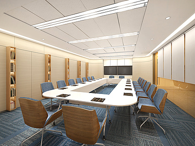 会议室二十人大型会议室模型3d模型