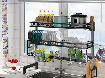 现代厨房置物架模型3d模型