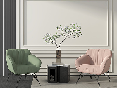 現代布藝休閑椅3d模型