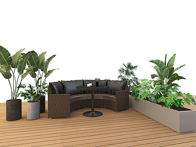 现代户外沙发组合模型3d模型