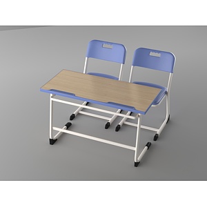 现代学生学习桌椅组合3d模型