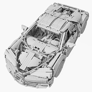 现代乐高布加迪玩具车3d模型