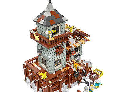 现代乐高渔夫小屋玩具模型3d模型