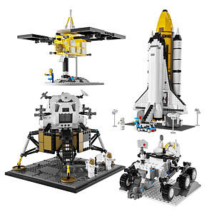 现代乐高航天系列玩具组合3d模型