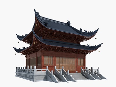 中式古建庙宇古建塔楼模型3d模型