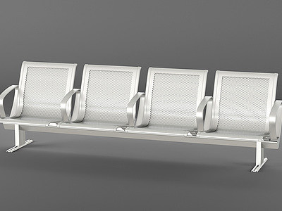 简约不锈钢机场医院公共椅模型3d模型