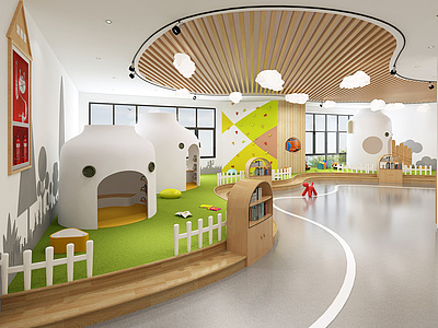 现代幼儿园游戏区模型3d模型