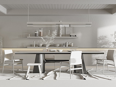 意大利现代家居餐厅模型3d模型