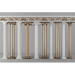 欧式罗马柱组合3d模型