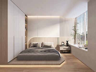 现代简约风家居卧室模型3d模型