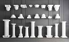 3D欧式罗马石膏柱模型
