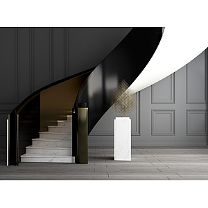 现代风格楼梯旋转楼梯雕塑3d模型