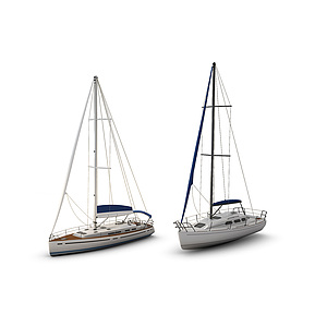 现代船帆船3d模型