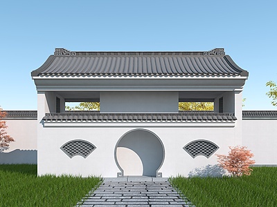 中式风格单体建筑公厕模型3d模型