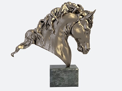 现代装饰马头雕塑模型3d模型